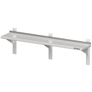 Wandbord mit Konsolen und Wandschienen 1900x300x400 mm höhenverstellbar, verschweißt