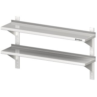 Doppel-Wandbord mit Konsolen, und Wandschienen, 1300x400x660 mm, höhenverstellbar, verschweißt