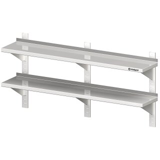 Doppel-Wandbord mit Konsolen und Wandschienen 2000x300x660 mm höhenverstellbar