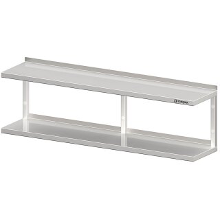 Doppel-Wandbord mit Winkelkonsolen 1700x300x400 mm höhenverstellbar, verschweißt