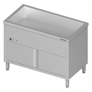 Bain-Marie Standgerät mit geschlossenem Unterbau und einem Becken, für 2x GN1/760x600x850 mm