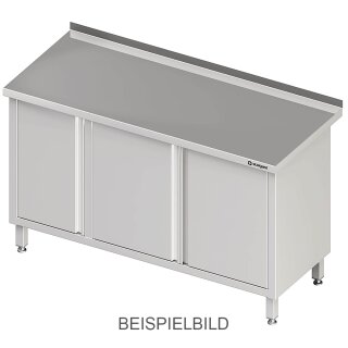 Arbeitsschrank mit Flügeltüren 1600x700x850 mm, ohne Aufkantung, verschweißt