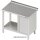 Arbeitstisch mit Grundboden, 1600x700x850 mm, mit Flügeltürschrank links, ohne Aufkantung, verschweißt