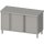 Arbeitsschrank mit Flügeltüren, 1700x600x850 mm, mit Flügeltürschrank links, ohne Aufkantung, verschweißt