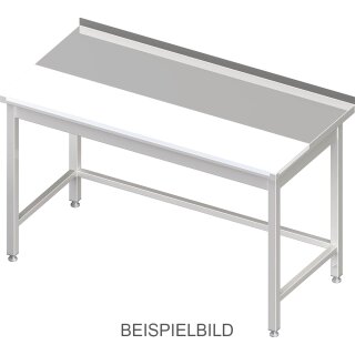 Arbeitstisch ohne Grundboden, 1400x600x850 mm, mit bündig eingelassener PE-Schneideplatte, ohne Aufkantung, verschweißt