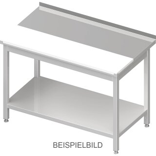 Arbeitstisch mit Grundboden, 1400x700x850 mm, mit bündig eingelassener PE-Schneideplatte, ohne Aufkantung, verschweißt