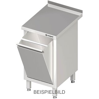Arbeitsschrank mit Abfallkipper, 450x600x850 mm, ohne Aufkantung, verschweißt