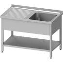 Spültisch mit Grundboden 1100x700x850 mm, mit einem...
