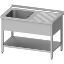 Spültisch mit Grundboden 1100x700x850 mm, mit einem...
