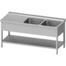 Spültisch mit Grundboden 1200x600x850 mm, mit zwei...
