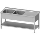 Spültisch mit Grundboden 1100x600x850 mm, mit zwei...