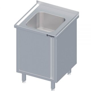 Spülschrank mit Flügeltür 600x700x850 mm, mit einem Becken mit Aufkantung, verschweißt