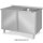Spülschrank mit Flügeltüren 1000x600x850 mm, mit einem Becken links, mit Aufkantung, verschweißt