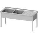 Spültisch ohne Grundboden 1400x600x850 mm, mit zwei...