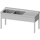 Spültisch ohne Grundboden 1300x700x850 mm, mit zwei...