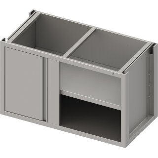 Eckunterschrank Boxversion 2.0 mit Flügeltür, Teil 1/2 für 540 mm Anbautiefe, Sockelbau, 1300x640x660 mm