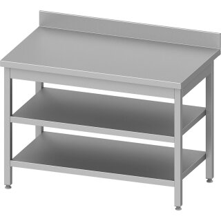 Arbeitstisch ECO mit Grund- und Zwischenboden 1000x600x850 mm, mit Aufkantung, Selbstmontage