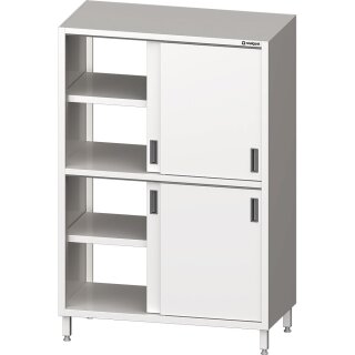 Durchreiche-Hochschrank mit Schiebetüren, 2 Schränken mit je 1 höhenverstellbarem Einlegeboden, 800x600x1800 mm (BxTxH)