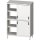 Durchreiche-Hochschrank mit Schiebetüren, 2 Schränken mit je 1 höhenverstellbarem Einlegeboden, 800x600x1800 mm (BxTxH)