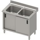 Spülschrank mit zwei Becken und Schiebetüren,...