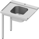 Zulauftisch ECO auf zwei Beinen mit einem Becken...