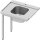 Zulauftisch ECO auf zwei Beinen mit einem Becken 1000x670x870 mm, Anbauseite links, mit Aufkantung, Selbstmontage