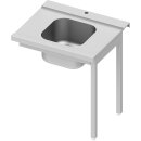 Zulauftisch ECO auf zwei Beinen mit einem Becken...
