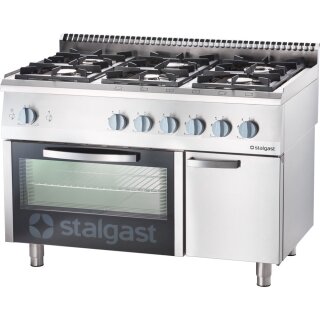 Gasherd 6 Brenner mit Gasbackofen Serie 700 ND - G20, 6-Brenner  (3,5+3x5+2x7)