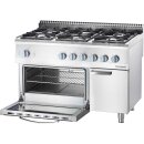 Gasherd 6 Brenner mit Gasbackofen Serie 700 ND - G20, 6-Brenner  (3,5+3x5+2x7)
