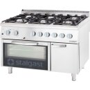 Gasherd 6 Brenner mit Elektrobackofen (GN 2/1) Serie 700...