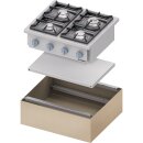 Gasherd Serie 700 - G20, 4-Brenner (3,5+2x5+7), 800 x 700...
