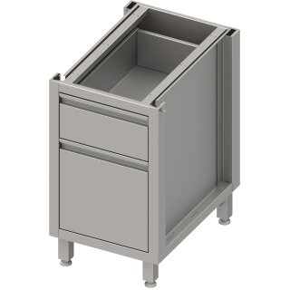 Unterschrank Boxversion 2.0, für Beine/Sockelrahmen, mit zwei unterschiedlichen Schubladen 450x640x660 mm