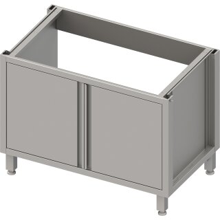 Spülenunterschrank Boxversion 2.0, für Beine/Sockelrahmen, mit Flügeltüren 800x640x660 mm