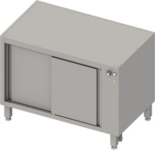 Durchreiche-Wärmeunterschrank Boxversion 2.0, für Beine/Sockelrahmen, mit Schiebetüren 1300x640x660 mm