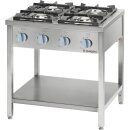 Gasherd Serie 900 - 4 Brenner (9+9+9+9), 36 kW, G20, 900...