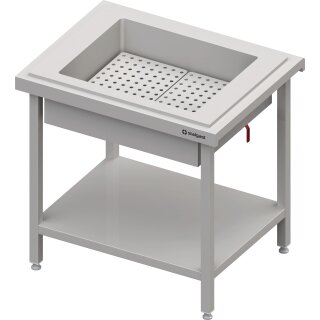 Neutralausgabe mit Eiswanne 2x GN1/1, 920x750x880 mm, Edelstahlabdeckung