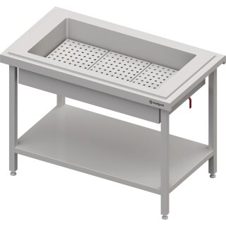 Neutralausgabe mit Eiswanne 3x GN1/1, 1245x750x880 mm, Edelstahlabdeckung