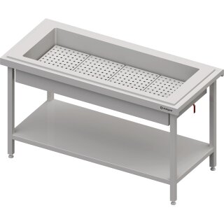 Neutralausgabe mit Eiswanne 4x GN1/1, 1570x750x880 mm, Edelstahlabdeckung