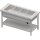 Warmausgabe mit einem Bain-Marie-Becken 4x GN1/1, 1570x750x880, Edelstahlabdeckung