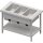 Warmausgabe mit Bain-Marie 3x GN1/1 Einzelbecken, 1245x750x880, Edelstahlabdeckung