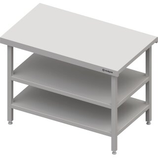 Neutralausgabe mit Grund- und Zwischenboden 500x750x880 mm, Edelstahlarbeitsplatte