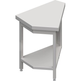 Neutralausgabe 45° Inneneckmodul 644x814x880 mm, Edelstahlarbeitsplatte