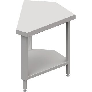 Neutralausgabe 45° Ausseneckmodul 644x814x880 mm, Edelstahlarbeitsplatte