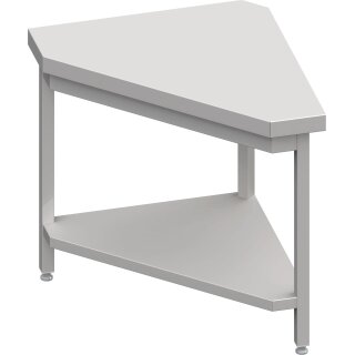 Neutralausgabe 90° Inneneckmodul 785x785x880 mm, Edelstahlarbeitsplatte