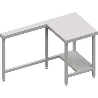 Kassenstation mit Arbeitsfläche rechts 1400x750x880 mm Edelstahlarbeitsplatte