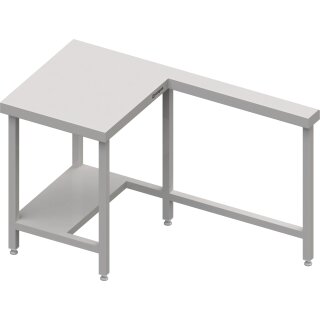 Kassenstation mit Arbeitsfläche links 1400x750x880 mm Edelstahlarbeitsplatte