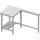 Kassenstation mit Arbeitsfläche links 1400x750x880 mm Edelstahlarbeitsplatte