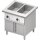 Bain-Marie-Station "Free Flow" 2x GN1/1-Becken, mit Flügeltüren, 799x750x880 mm Edelstahlabdeckung