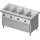 Bain-Marie-Station "Free Flow" 4x GN1/1-Becken, mit Schiebetüren, 1465x750x880 mm Edelstahlabdeckung