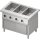 Bain-Marie-Station "Free Flow" 3x GN1/1-Becken, mit Wärmeschrank und Schiebetüren, 1132x750x880 mm Edelstahlabdeckung